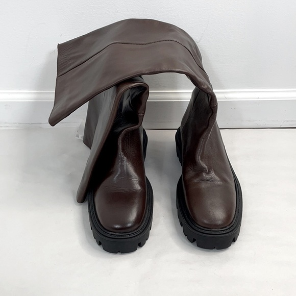 New Zara Tall Lug Sole Leather Boots - Picture 7 of 10